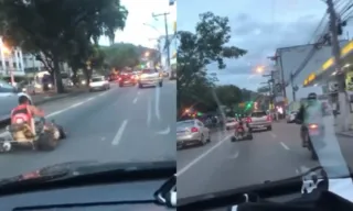 Imagem ilustrativa da imagem Mario Kart em Niterói? Homem se arrisca na Alameda; vídeo