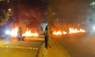 Imagem ilustrativa da imagem Moradores fecham rua por falta de luz em Niterói; vídeo