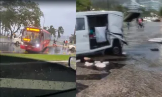 Imagem ilustrativa da imagem Ônibus atinge van de cachorro-quente em Niterói