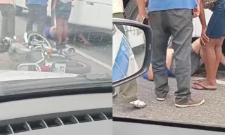 Imagem ilustrativa da imagem Pneu de ônibus esmaga braço de motociclista em São Gonçalo; vídeo