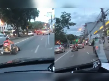 Imagem ilustrativa da imagem Mario Kart em Niterói? Homem se arrisca na Alameda; vídeo