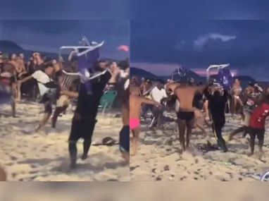 Imagem ilustrativa da imagem Pancadaria e correria em praia na Zona Sul do Rio; vídeo