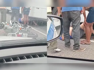 Imagem ilustrativa da imagem Pneu de ônibus esmaga braço de motociclista em São Gonçalo; vídeo