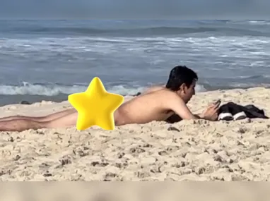 Imagem ilustrativa da imagem Vídeo: homem é flagrado tomando sol nu em praia do Rio