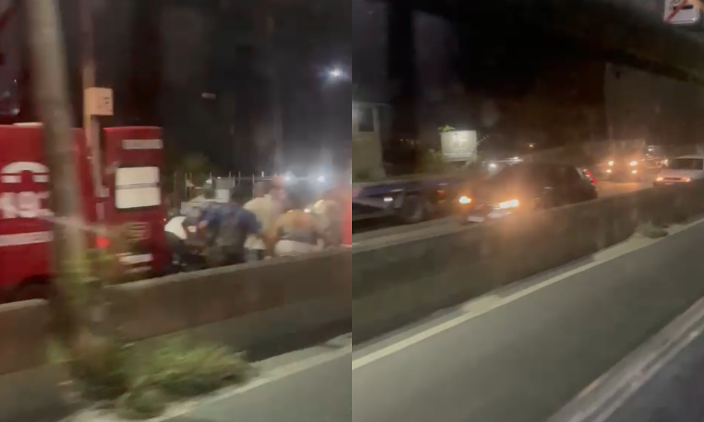 Atropelamento causa congestionamento na RJ-106; vídeo