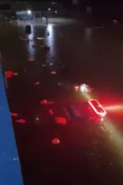 Imagem ilustrativa da imagem Batalhão da PM no Rio é inundado durante chuvas; vídeo