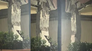 Imagem ilustrativa da imagem Caminhão desgovernado atinge pilar de prédio; vídeo