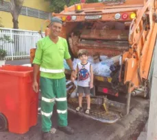 Imagem ilustrativa da imagem Criança surpreende e faz um pedido a gari em Niterói