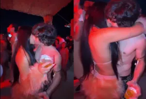 Imagem ilustrativa da imagem Fiuk é flagrado aos beijos com influenciadora em show; vídeo