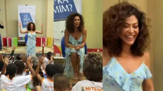 Imagem ilustrativa da imagem Juliana Paes aparece de surpresa para alunos de Niterói; vídeo