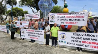 Imagem ilustrativa da imagem Rodoviários protestam contra os 'Laranjinhas' em Itaboraí