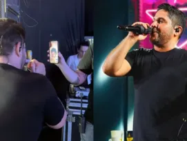 Imagem ilustrativa da imagem Sertanejo viraliza após cantar para filha durante show; vídeo