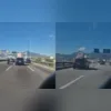 Incêndio de carreta fechou as duas pistas da rodovia, altura do Jardim América, na segunda-feira (3)
