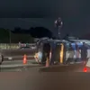 Imagem ilustrativa da imagem Carro-forte capota e deixa três feridos na Avenida Brasil
