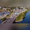 A carreta ficou atravessada na pista