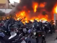 Incêndio atinge depósito de motos da delegacia de Saquarema