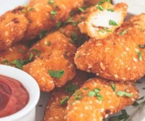 Nuggets de frango caseiros na air fryer