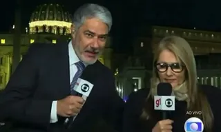 Imagem ilustrativa da imagem Ilze Scamparini 'foge' de abraço de Bonner durante ao vivo; vídeo