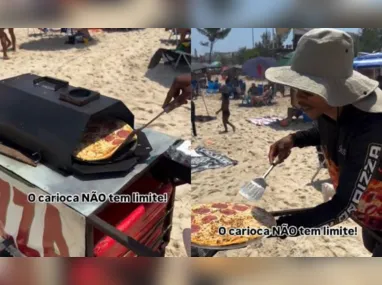 Imagem ilustrativa da imagem Não passa vontade! Vendedor inova no cardápio em praia no Rio; vídeo