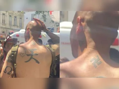 Imagem ilustrativa da imagem Turista com tatuagens nazistas é agredido por foliões no Rio