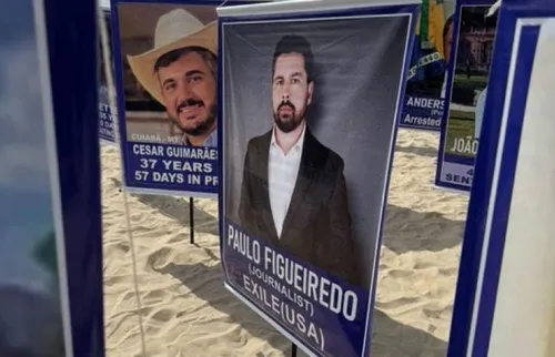 Fotos de presos marcam protesto com Bolsonaro em Copacabana