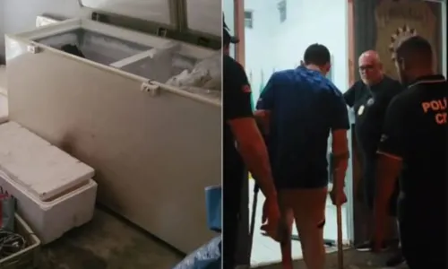 Freezer utilizado pelo homem para esconder o corpo da vítima