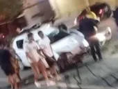 Casal, bebê e criança ficam feridos após capotamento na RJ-104, em São Gonçalo