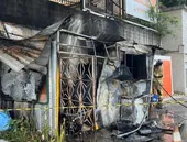 Incêndio atinge barraca em Niterói e danifica muro de creche