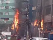 Incêndio em fiação assusta na Baixada Fluminense; vídeo