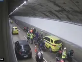 Mulher fica ferida em acidente no túnel Santa Bárbara