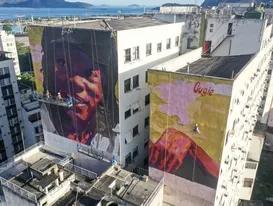 Lapa ganha mural gigante com rosto de Milton Nascimento