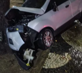 Acidente na orla de Niterói: carro vai parar no calçadão da praia