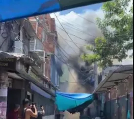 Incêndio atinge quadra de escola de samba no Rio