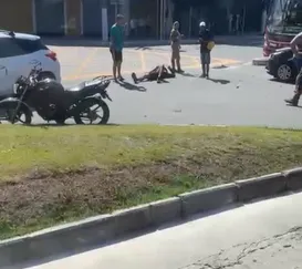 Vídeo: acidente entre carro e moto deixa ferido em Niterói