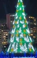 Imagem ilustrativa da imagem Árvore de Natal flutuante é inaugurada no Rio