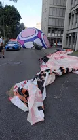 Imagem ilustrativa da imagem Balão com bandeira cai na Uerj e mobiliza a PM