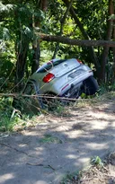 Imagem ilustrativa da imagem Moto e carro despencam de ribanceira em Niterói