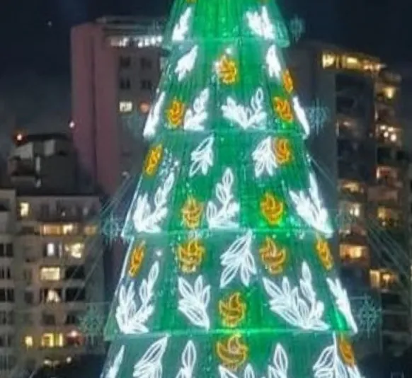 Árvore de Natal flutuante é inaugurada no Rio