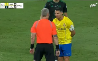 Imagem ilustrativa da imagem Cristiano Ronaldo perde a paciência com árbitro brasileiro; vídeo