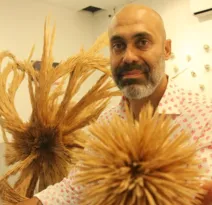 Imagem ilustrativa da imagem Exposição gratuita leva 'criatura' feita com palitos a Niterói