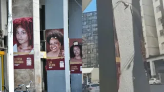 Imagem ilustrativa da imagem Painéis com fotos de mulheres negras são vandalizados em Niterói