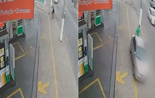 Imagem ilustrativa da imagem Vídeo: casal é atropelado enquanto se beijava na calçada