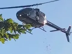 Helicóptero espalha pétalas e causa destruição em Búzios