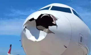 Imagem ilustrativa da imagem Avião bate em ave, quebra o bico e volta para o Galeão