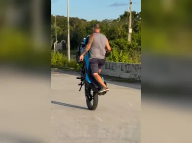 Motocicleta do amigo do influenciador que sofreu o acidente