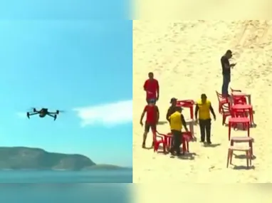 Agente da Prefeitura monitora a praia de Camboinhas e Piratininga com drone