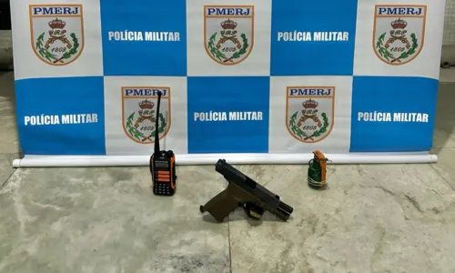 Junto com os suspeitos foi encontrada uma granada