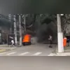 Imagem ilustrativa da imagem Incêndio em caçamba assusta moradores em Niterói; vídeo