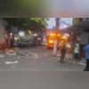 Fogo foi jogado em objetos no meio da via