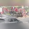 Caminhão perdeu o eixo traseiro e subiu no canteiro da RJ-106